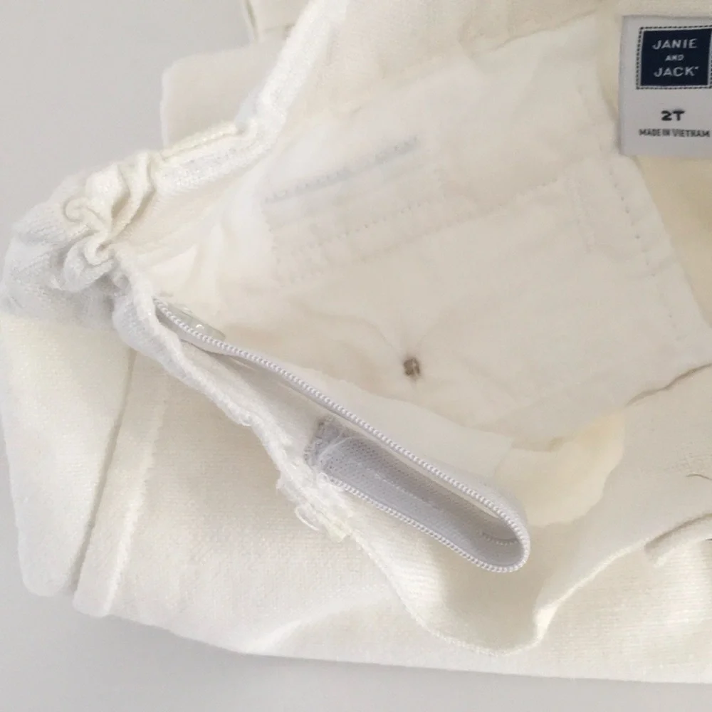 Boys Easter Janie & Jack Size 2T Spring Summer White Classic Cuffed Pants - Picture 6 of 8